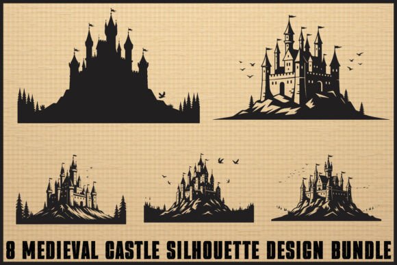 Download Medieval Castle Silhouette Bundle - Silhouette Collection
