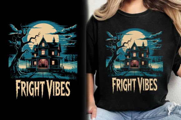 Download Fright Vibes Halloween House SVG T-Shirt - Premium Resources