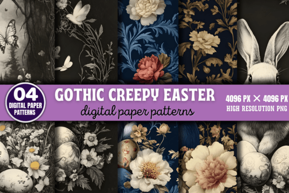 Download Gothic Creepy Easter Digital Paper 1 - Gothic creepy Collection
