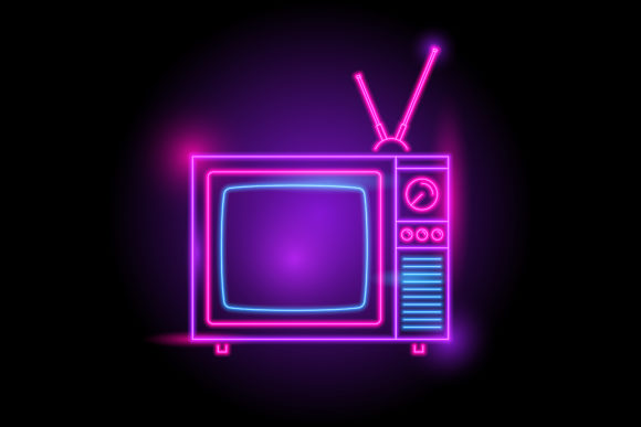 Download Old Television Analog Neon Style - Television Collection