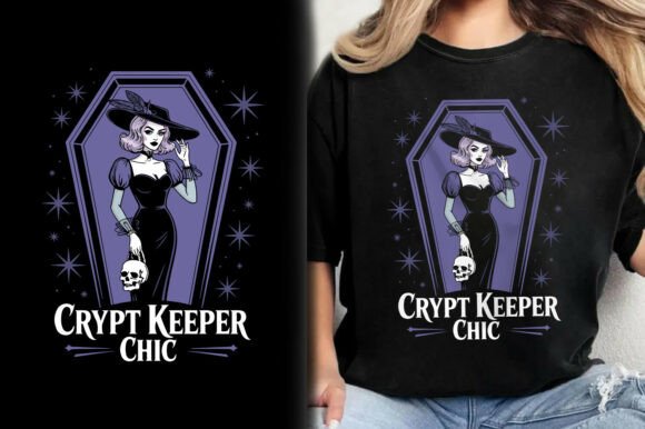 Download Crypt Keeper Chic Halloween Girl T-Shirt - Premium Resources
