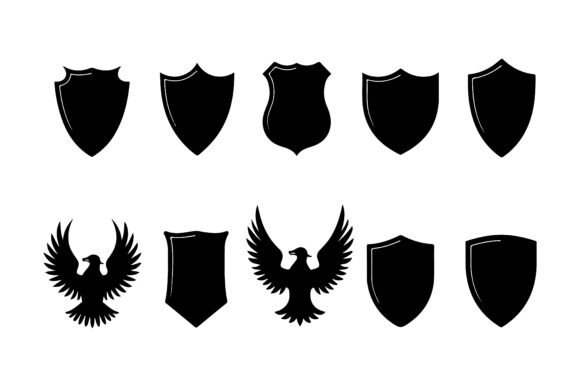 Download Set of Shield Silhouettes Pack - Silhouette Collection