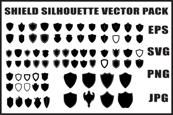 Download Shield Silhouette Vector Set - Silhouette Collection