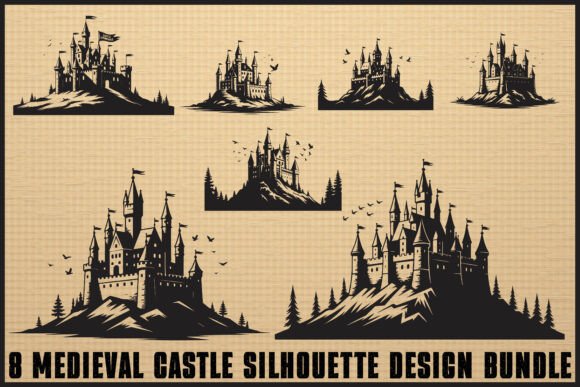 Download Medieval Castle Silhouette Bundle - Silhouette Collection
