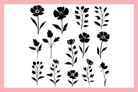 Download Violet Flower Black Silhouette 3 - Silhouette Collection