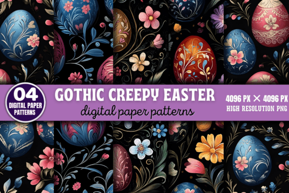 Download Gothic Creepy Easter Digital Paper 5 - Gothic creepy Collection