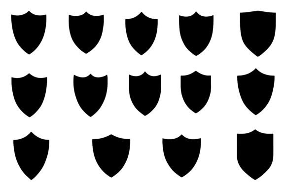 Download Assorted Shield Icon Designs Silhouette - Silhouette Collection