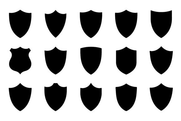 Download Assorted Shield Icon Designs Silhouette - Silhouette Collection