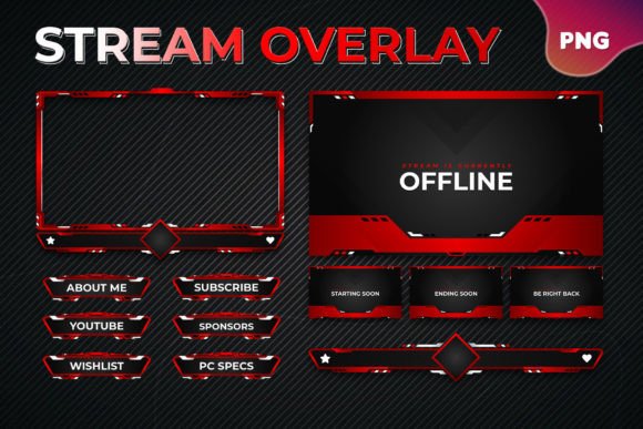 Download Stream Overlay Package in Red Theme - Overlay Collection
