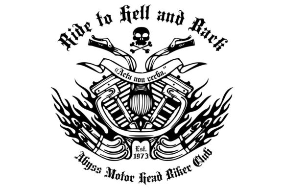 Download Ride to Hell and Back Bike Gothic Design - Hell Collection