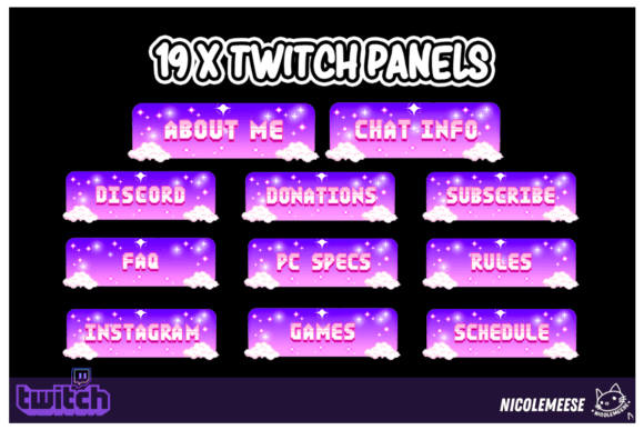 Download Twitch Panels Pixel Twitch Overlays - Overlay Collection